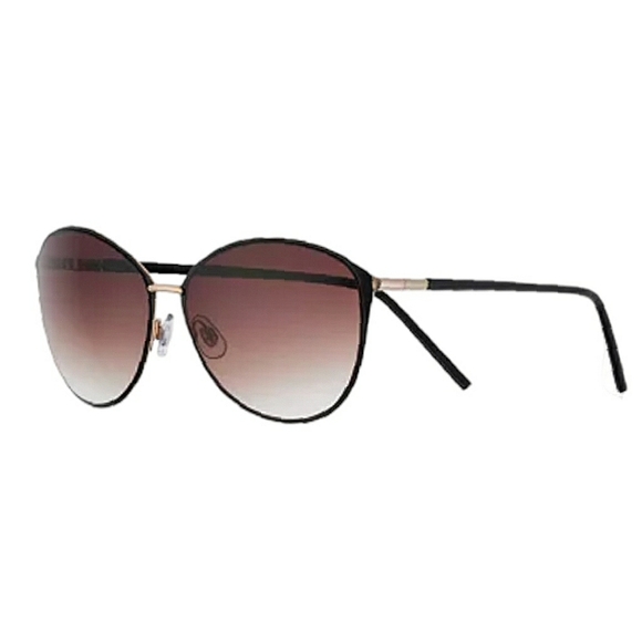 LC Lauren Conrad 62mm Macie Gradient Cat Eye Sunglasses Brown Black Gold - Picture 1 of 12